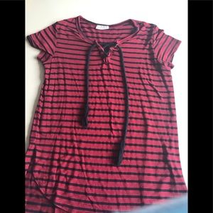 Free Kisses Short Sleeve Striped T-shirt